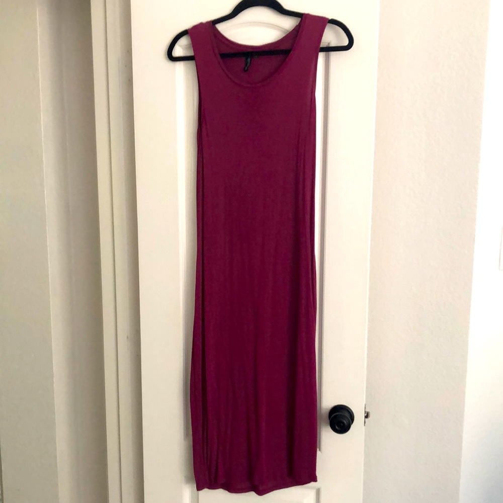 Maroon Cotton midi